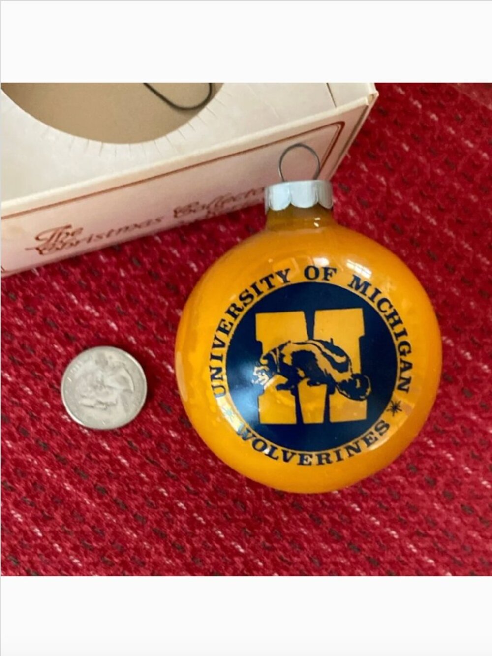 Vintage University of Michigan Wolverines Tree Ornament